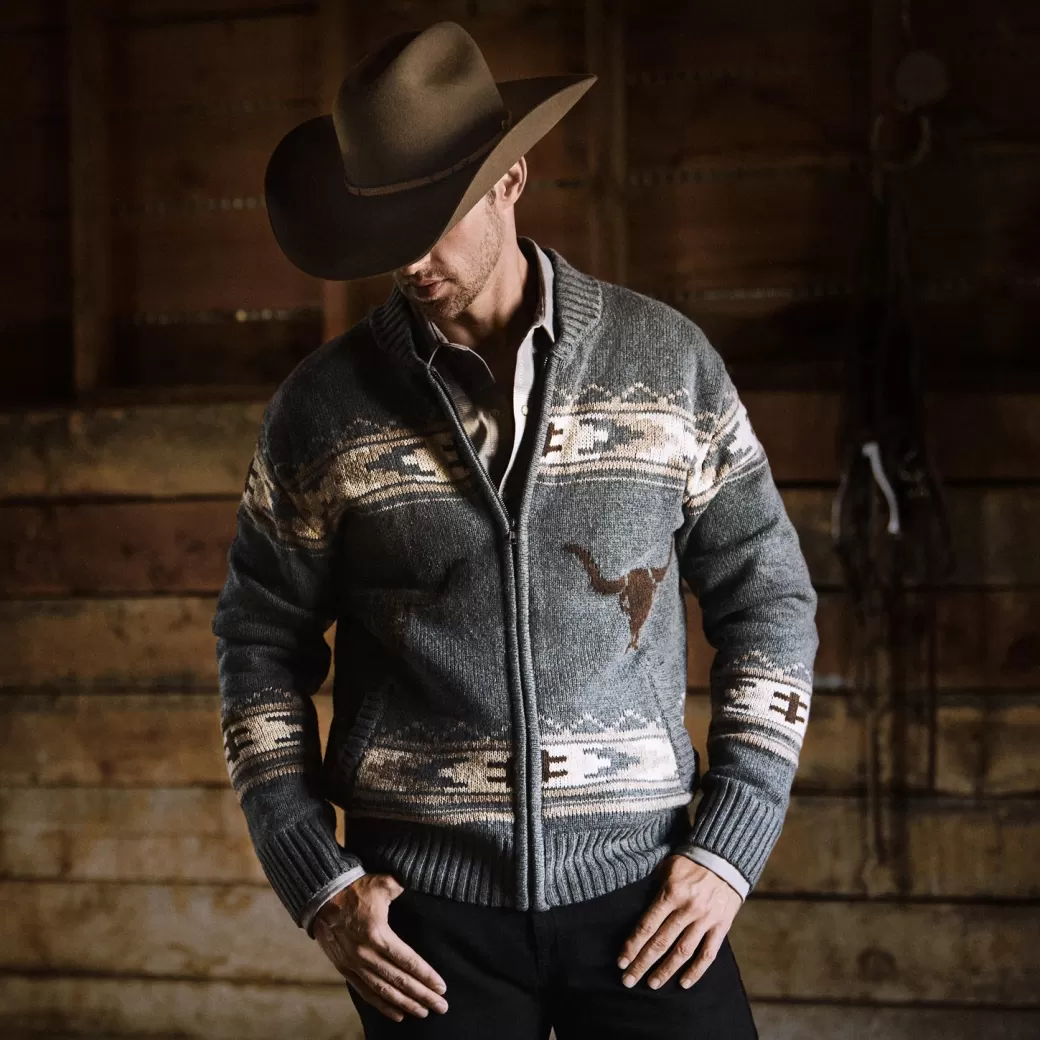 Longhorn Cardigan | Stetson Discount