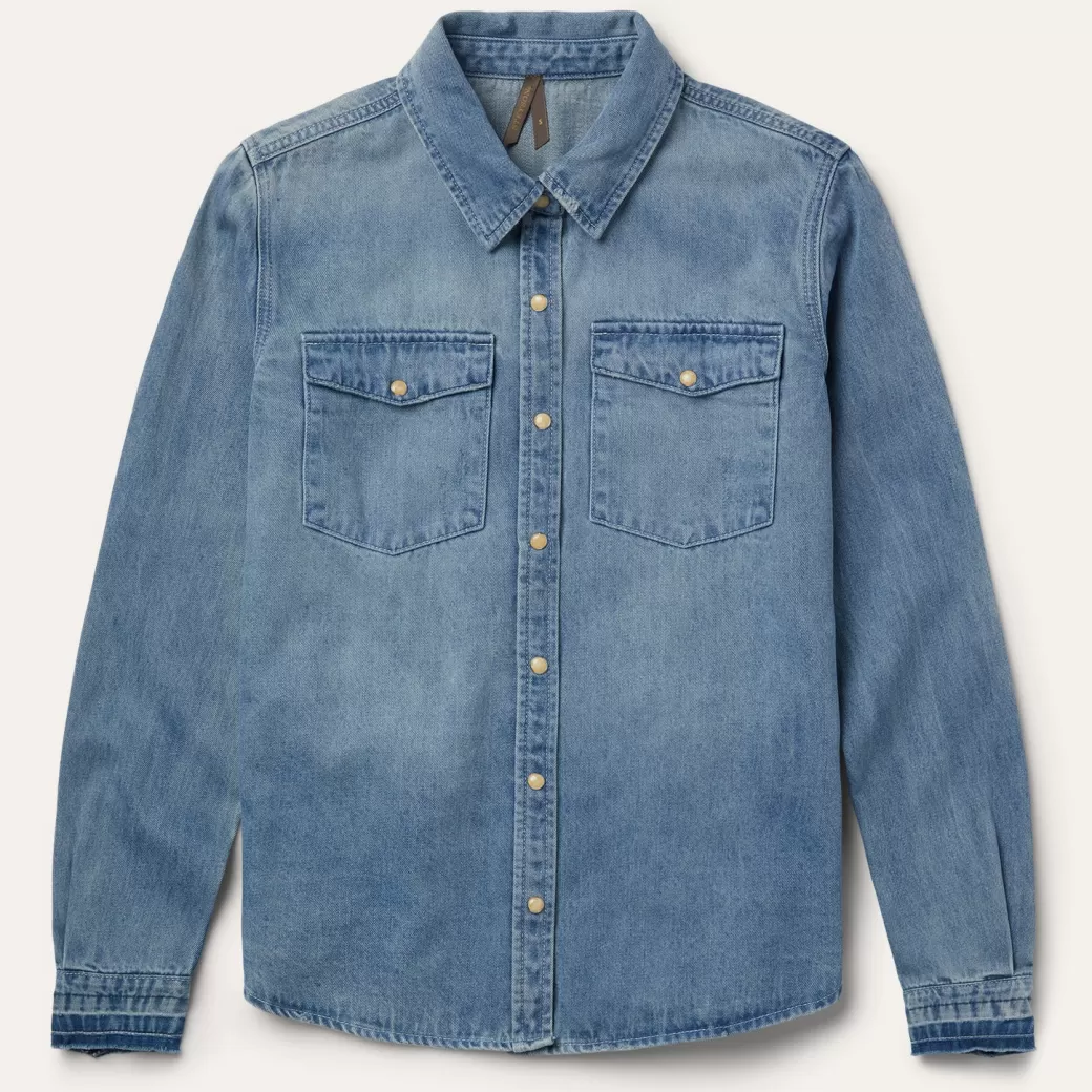 Loose Fit Denim Snap-Front Shirt | Stetson New