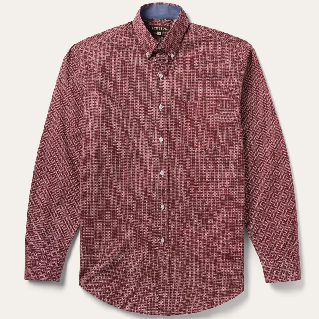 Micro Print Button-Front Shirt | Stetson Clearance