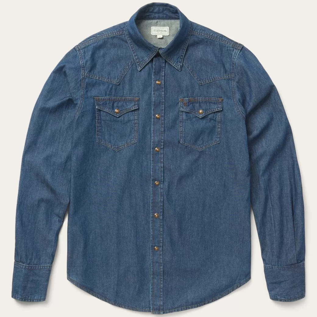 Modern Denim Western Shirt | Stetson Cheap