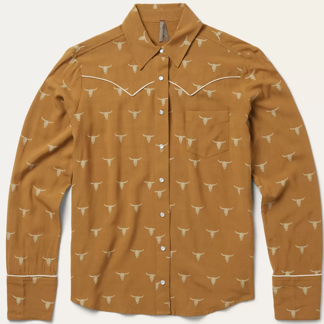 Mojave Longhorn Print Snap Western Shirt | Stetson Best