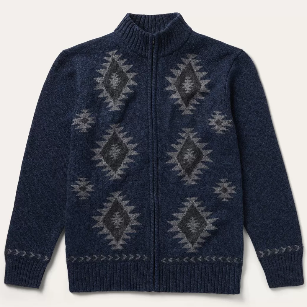 Navy Aztec Cardigan | Stetson Cheap