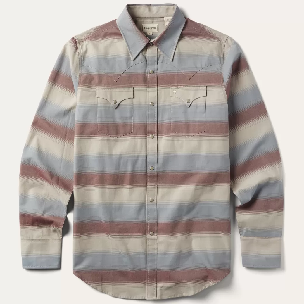 Ombre Stripe Twill Shirt | Stetson Store