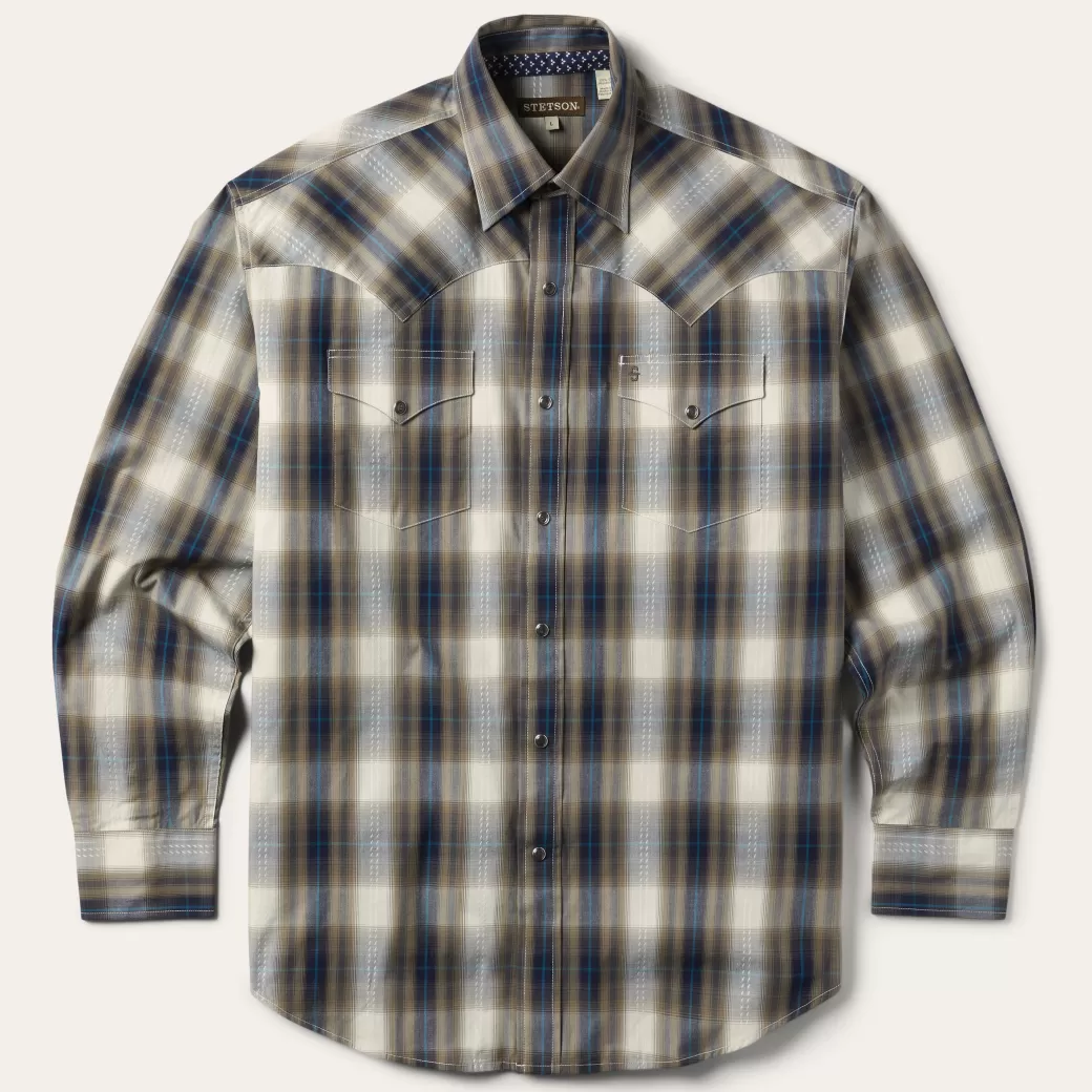 Ranch Plaid Dobby Western Shirt | Stetson Clearance