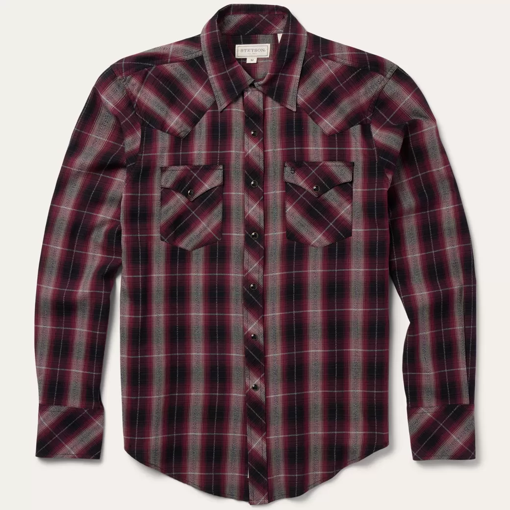 Marl Plaid Western Shirt | Stetson Cheap