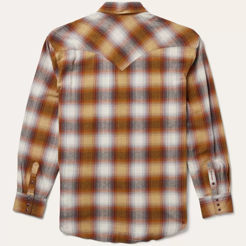 Rust Plaid Flannel Western Shirt | Stetson Fashion