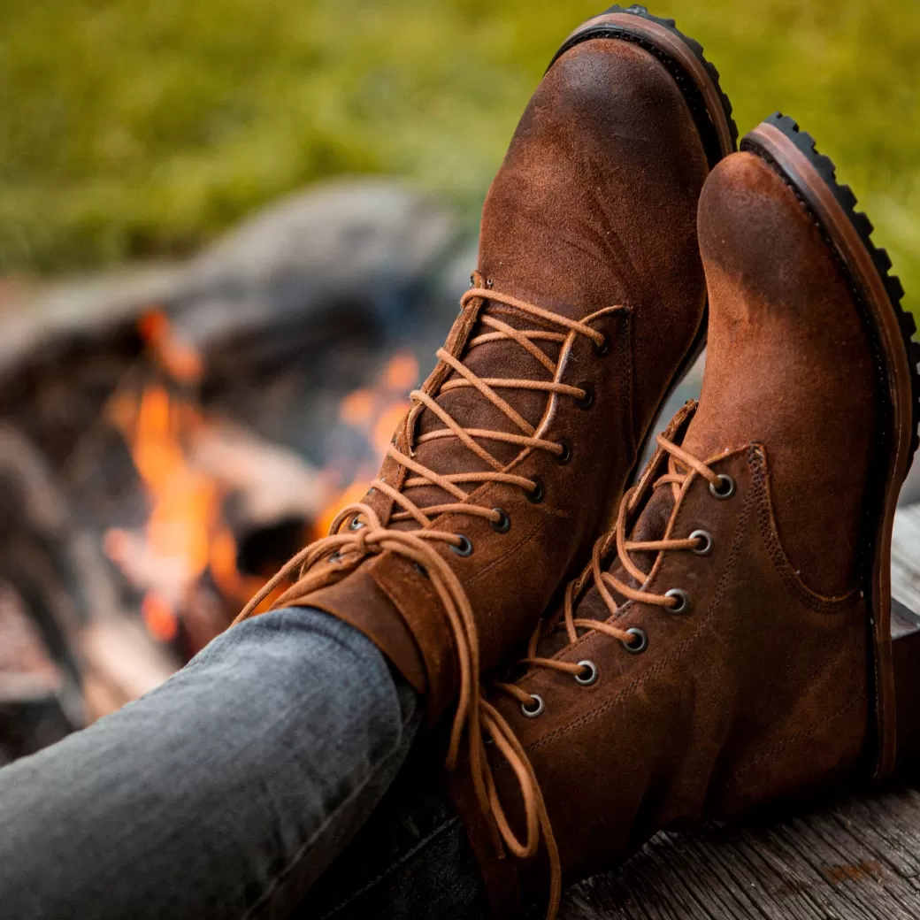 Sam Lace Up Oiled Suede Lug Boots | Stetson Clearance