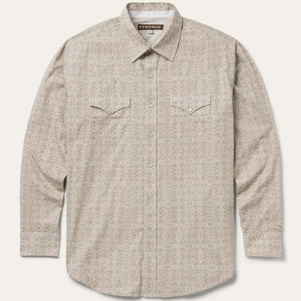 Sand Medallion Print Western Shirt | Stetson Best