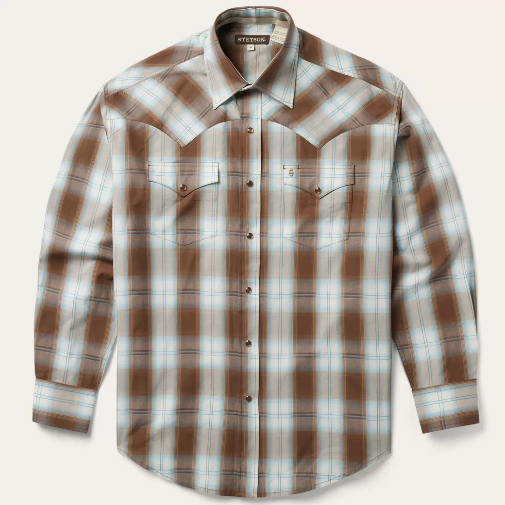 Sand Ombre Plaid Western Shirt | Stetson Shop