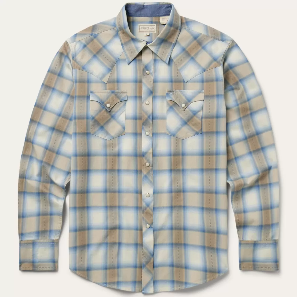 Sand Plaid Dobby Western Shirt | Stetson Store