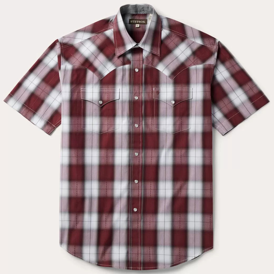 Shadow Plaid Short Sleeve Western Shirt | Stetson Hot