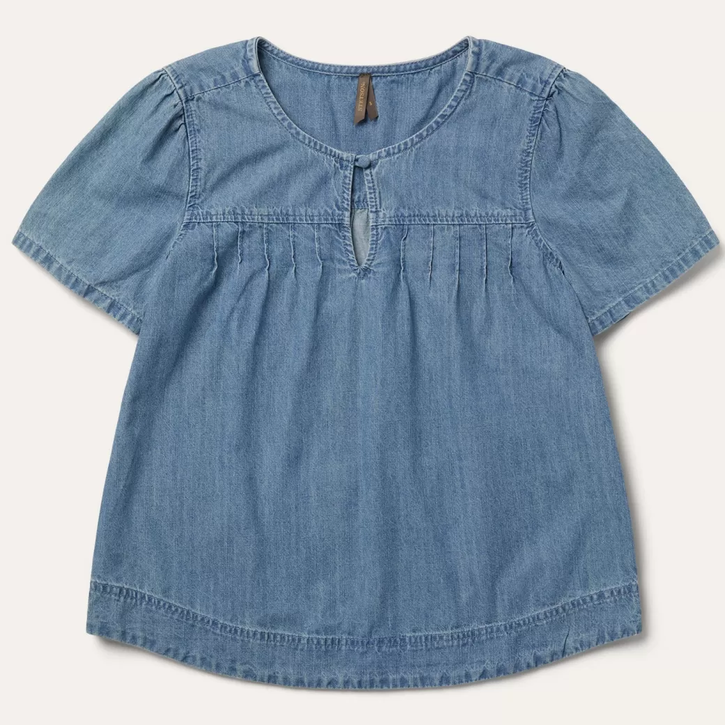 Short-Sleeved Denim Blouse | Stetson Best Sale