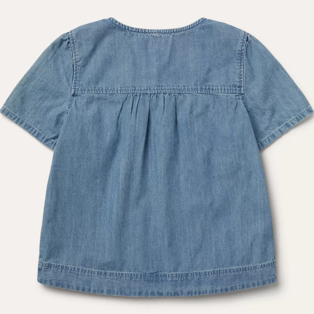 Short-Sleeved Denim Blouse | Stetson Best Sale