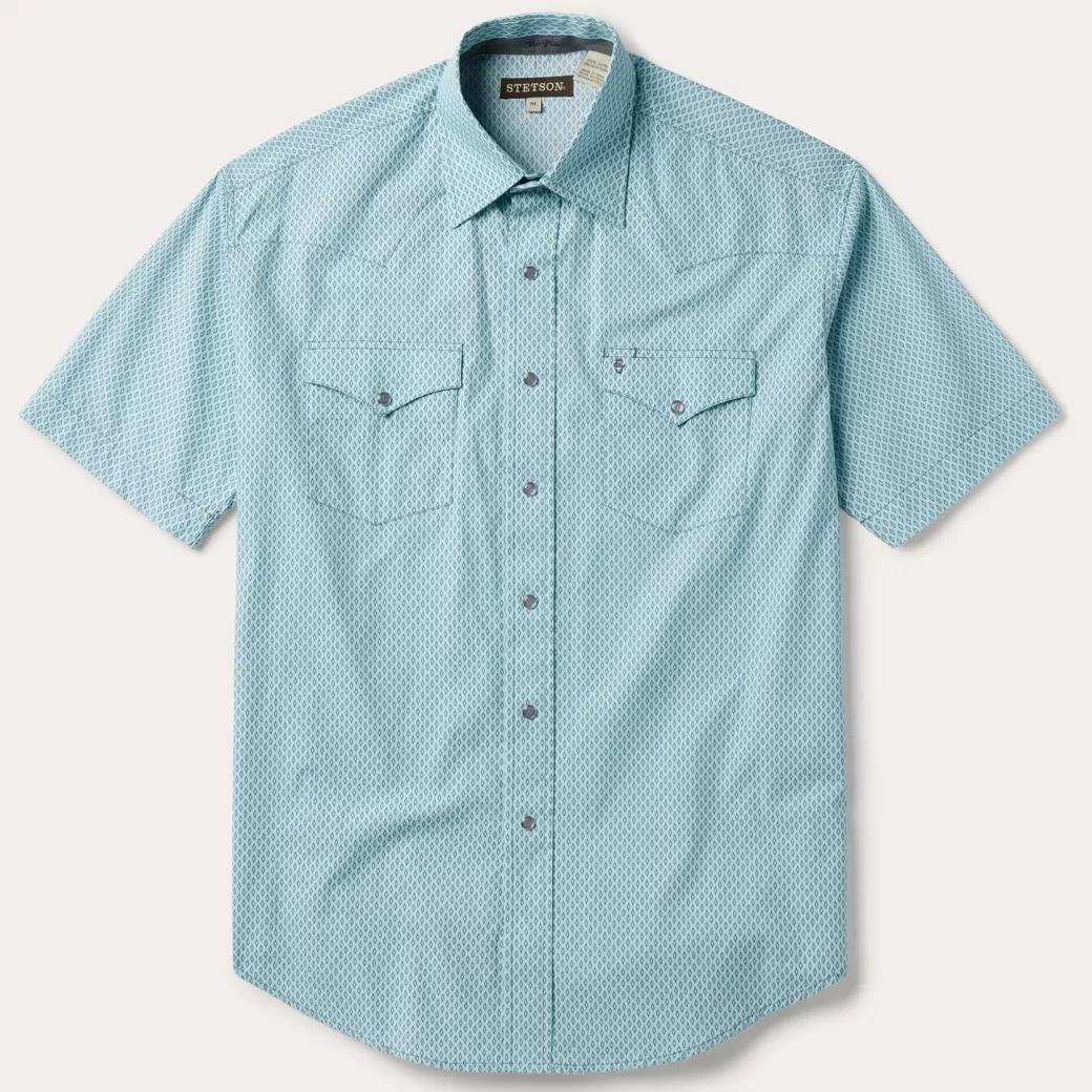 Silver Diamond Neat Print Short Sleeve Western Shirt | Stetson Outlet