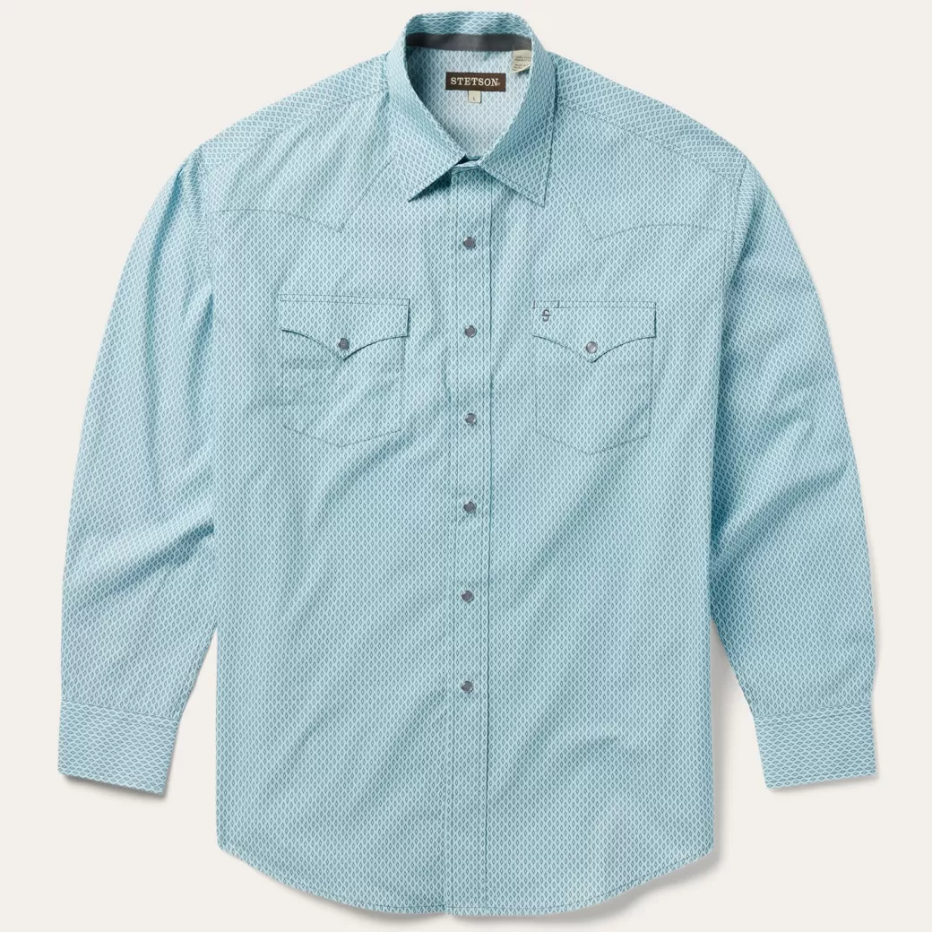 Silver Diamond Neat Print Western Shirt | Stetson Flash Sale