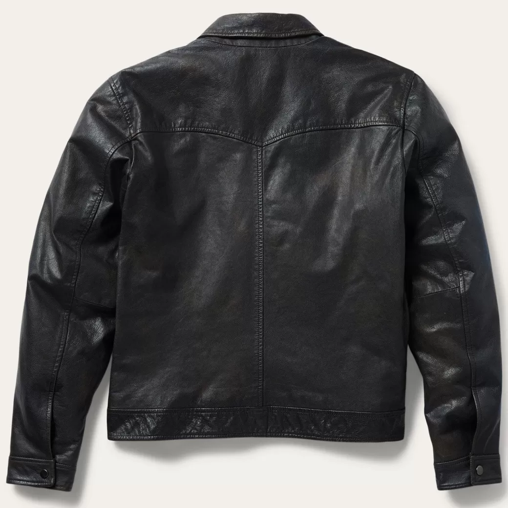 Snap Front Leather Jacket | Stetson Outlet