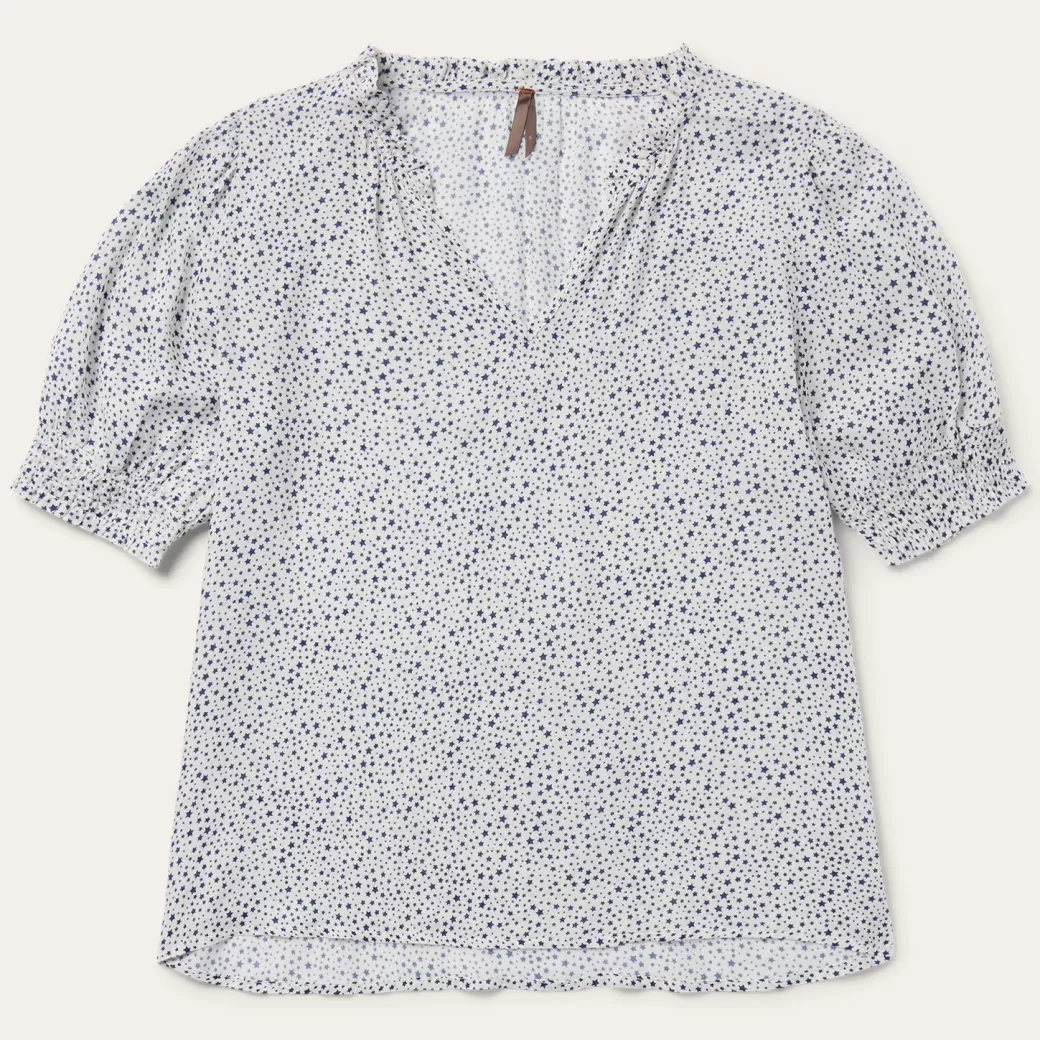 Stars Print Peasant Blouse | Stetson Store