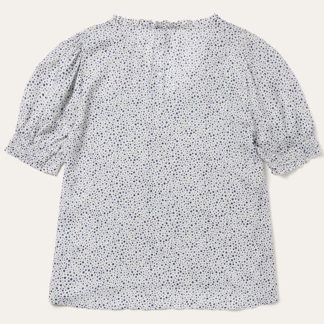 Stars Print Peasant Blouse | Stetson Store