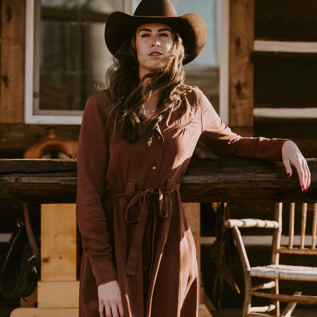 Tobacco Tencel Western Dress | Stetson Sale