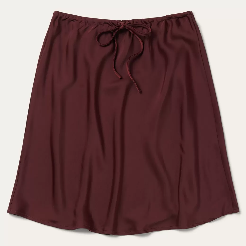 Wine Satin Skirt | Stetson Cheap