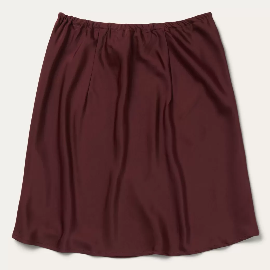 Wine Satin Skirt | Stetson Cheap