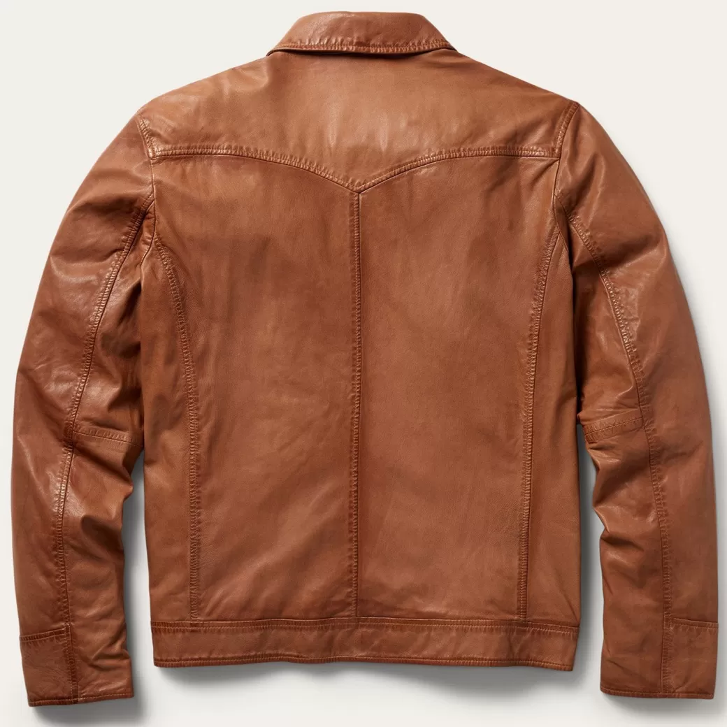 Zip-Front Lightweight Leather Jacket | Stetson Flash Sale